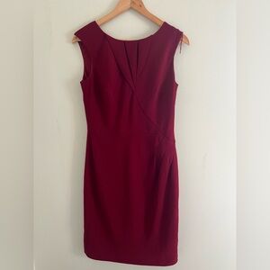 Adrianna Papell Burgandy Cocktail Dress Size 8 Sleeveless Knee Length Formal